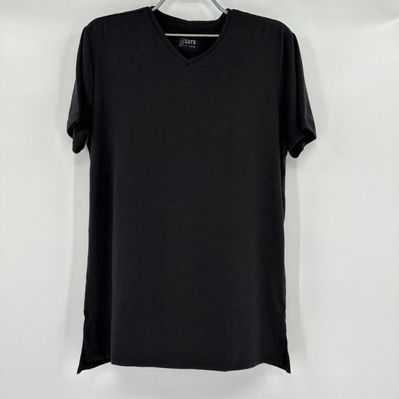 Cuts Clothing Other - Cuts Clothing Short Sleeve V-Neck Tee sz M Black T-Shirt Split Hem NWOT